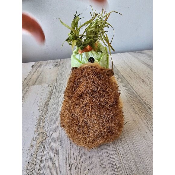 Bottle brush Sisal hedgehog lettuce cart spring Easter decor carrot unique shabb - Picture 3 of 7